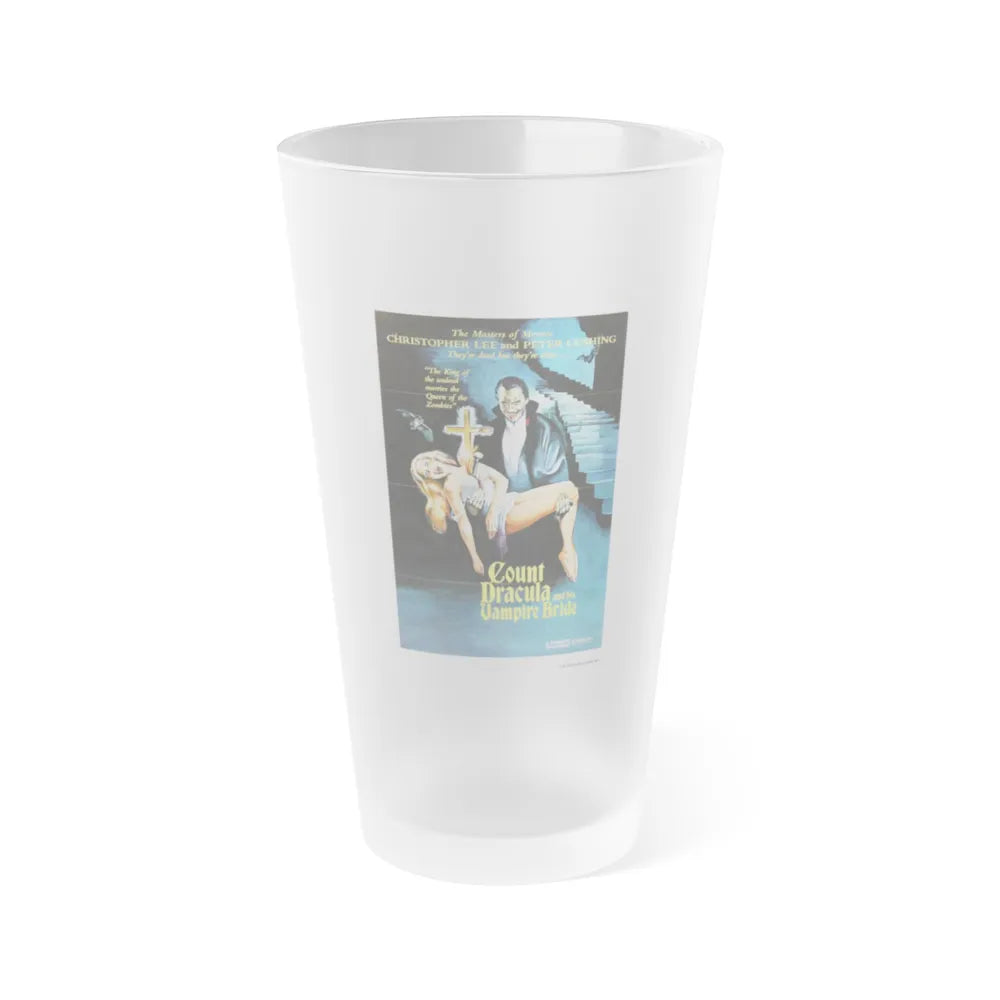 COUNT DRACULA AND HIS VAMPIRE BRIDE 1973 Movie Poster - Frosted Pint Glass 16oz-16oz-Frosted-Go Mug Yourself