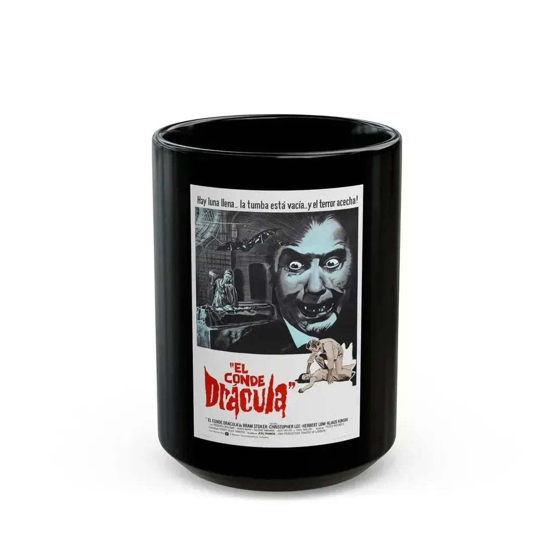 COUNT DRACULA (FRANCO) 1970 Movie Poster - Black Coffee Mug 15oz - Go Mug Yourself