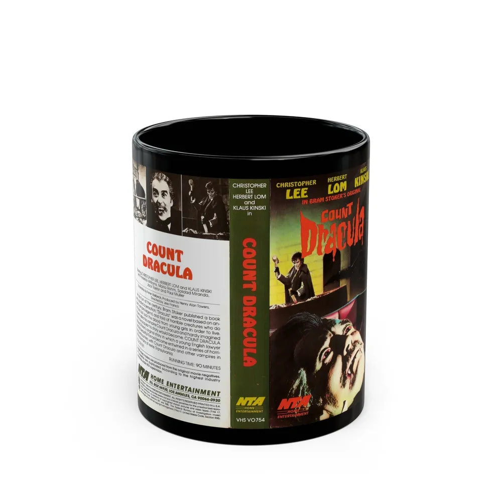 COUNT DRACULA NTA HOME ENTERTAINMENT (VHS COVER) - Black Coffee Mug-11oz-Go Mug Yourself