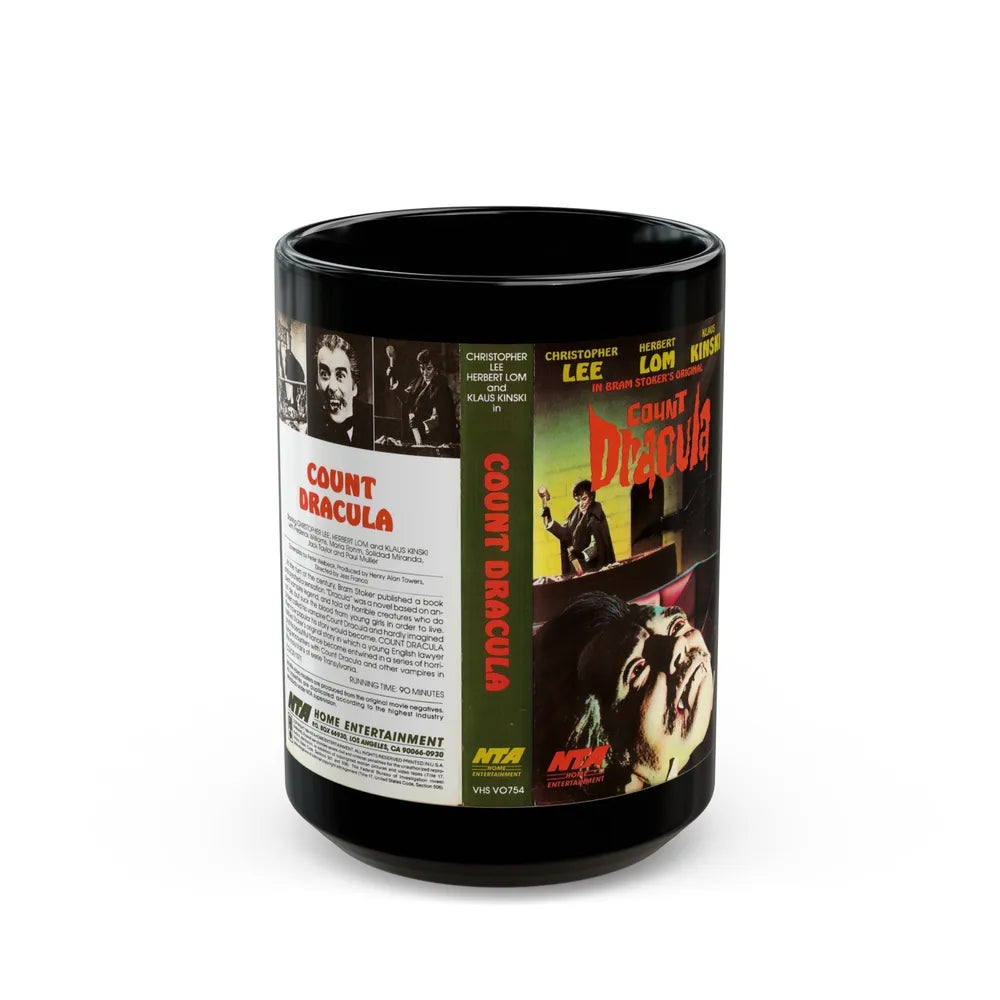 COUNT DRACULA NTA HOME ENTERTAINMENT (VHS COVER) - Black Coffee Mug-15oz-Go Mug Yourself