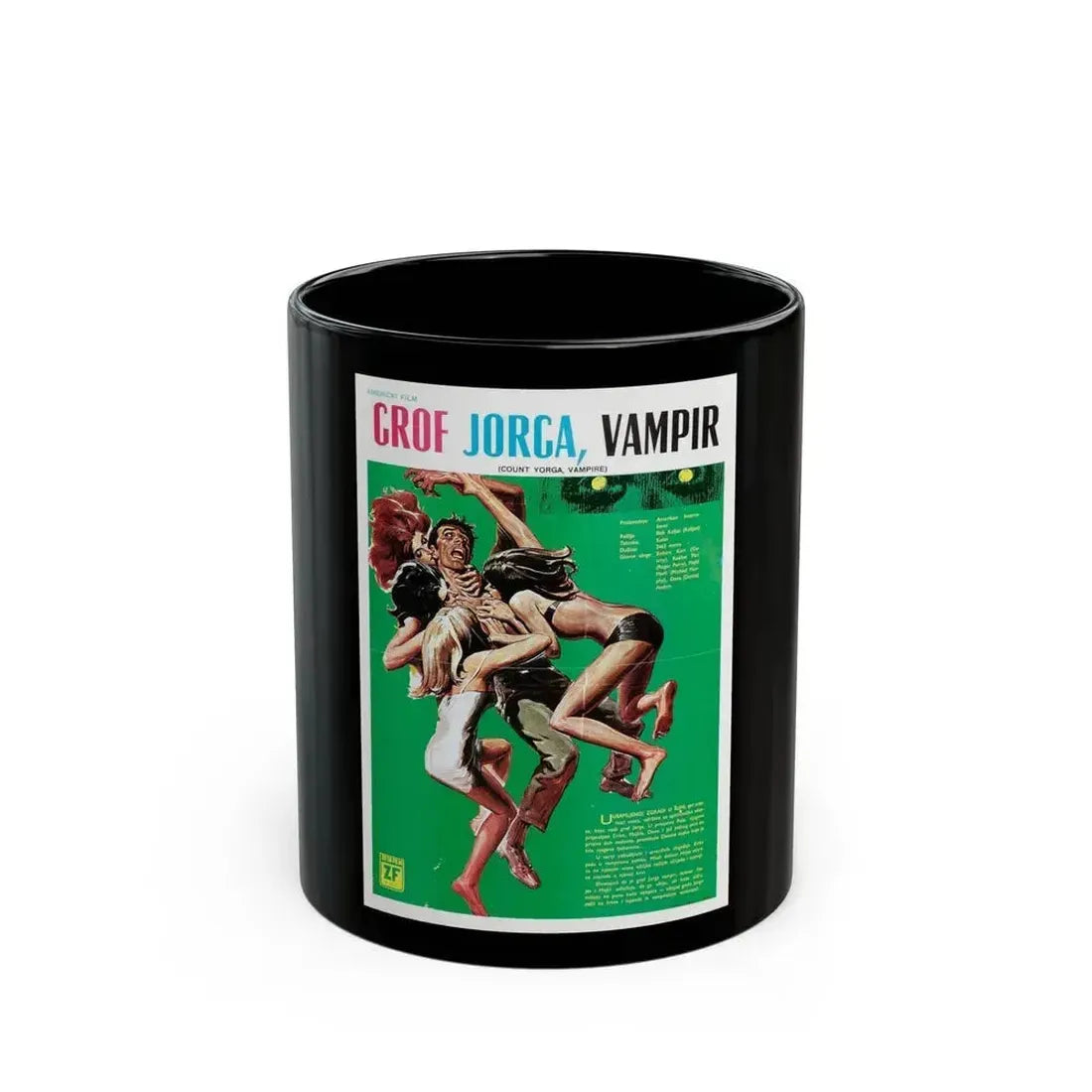 COUNT YORGA, VAMPIRE 1970 Movie Poster - Black Coffee Mug 11oz - Go Mug Yourself