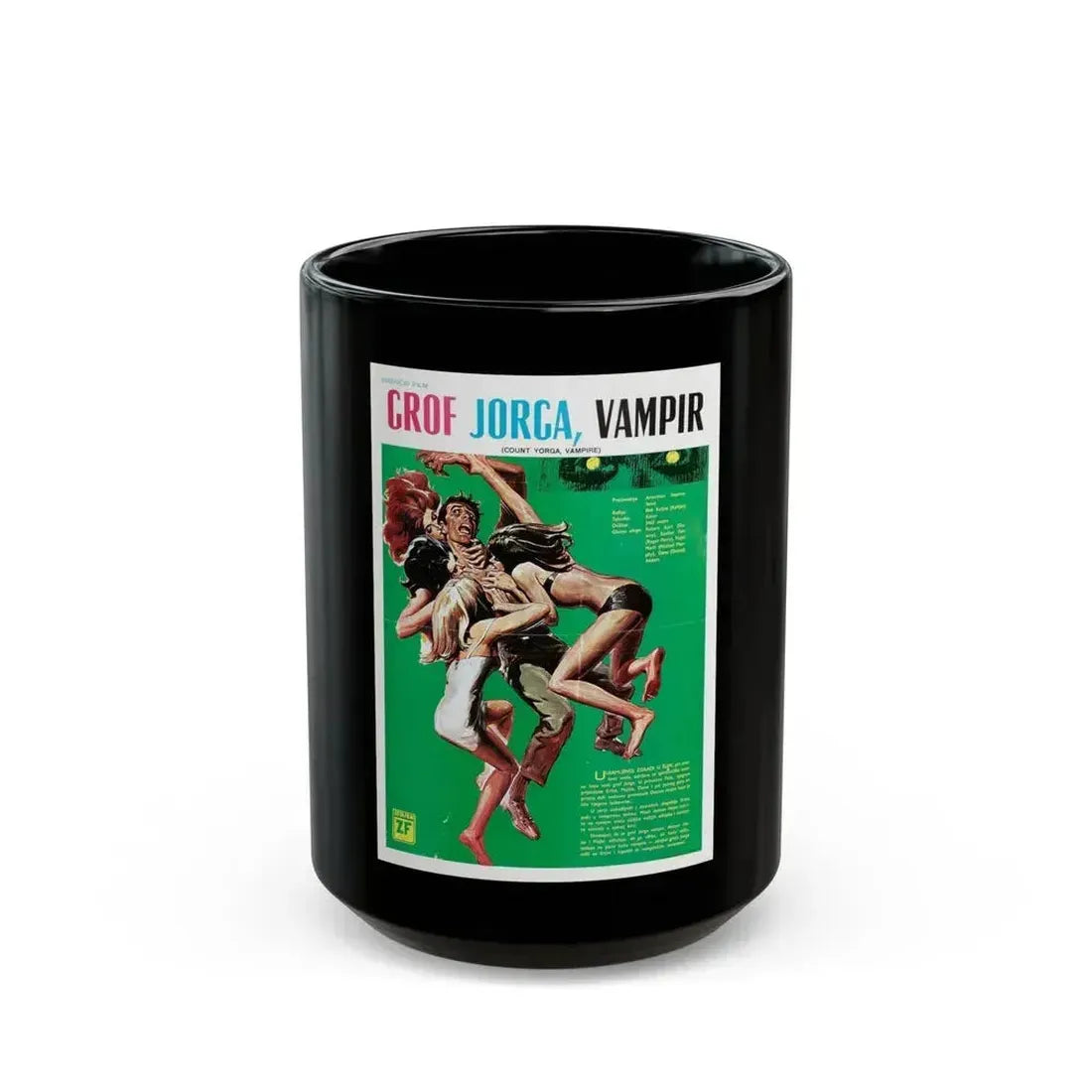 COUNT YORGA, VAMPIRE 1970 Movie Poster - Black Coffee Mug 15oz - Go Mug Yourself