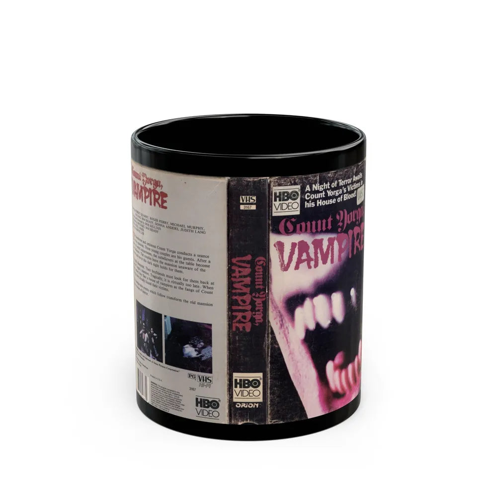 COUNT YORGA VAMPIRE (VHS COVER) - Black Coffee Mug-11oz-Go Mug Yourself