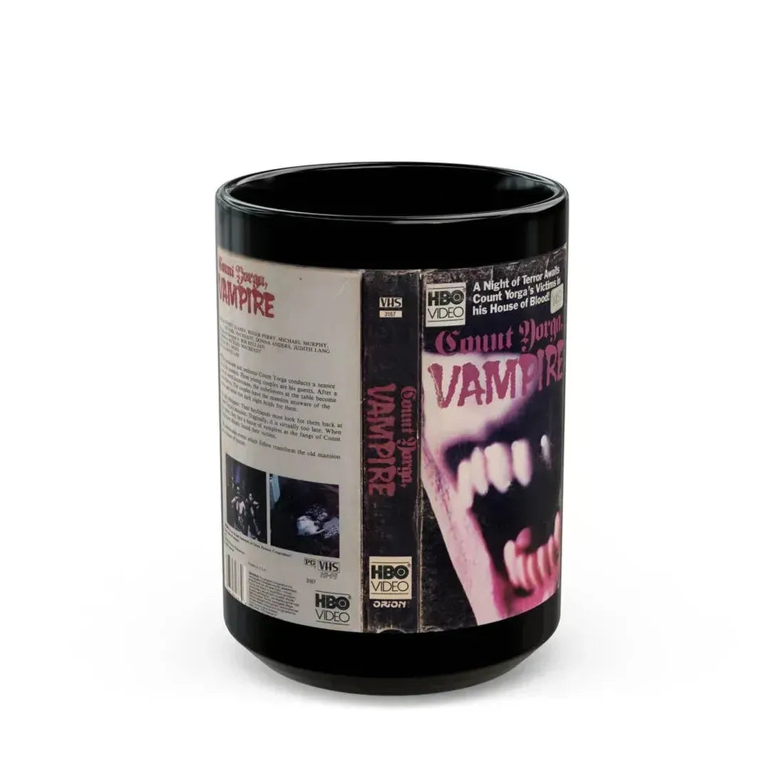 COUNT YORGA VAMPIRE (VHS COVER) - Black Coffee Mug 15oz - Go Mug Yourself