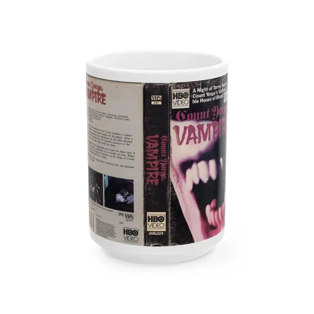 COUNT YORGA VAMPIRE (VHS COVER) - White Coffee Mug 15oz - Go Mug Yourself