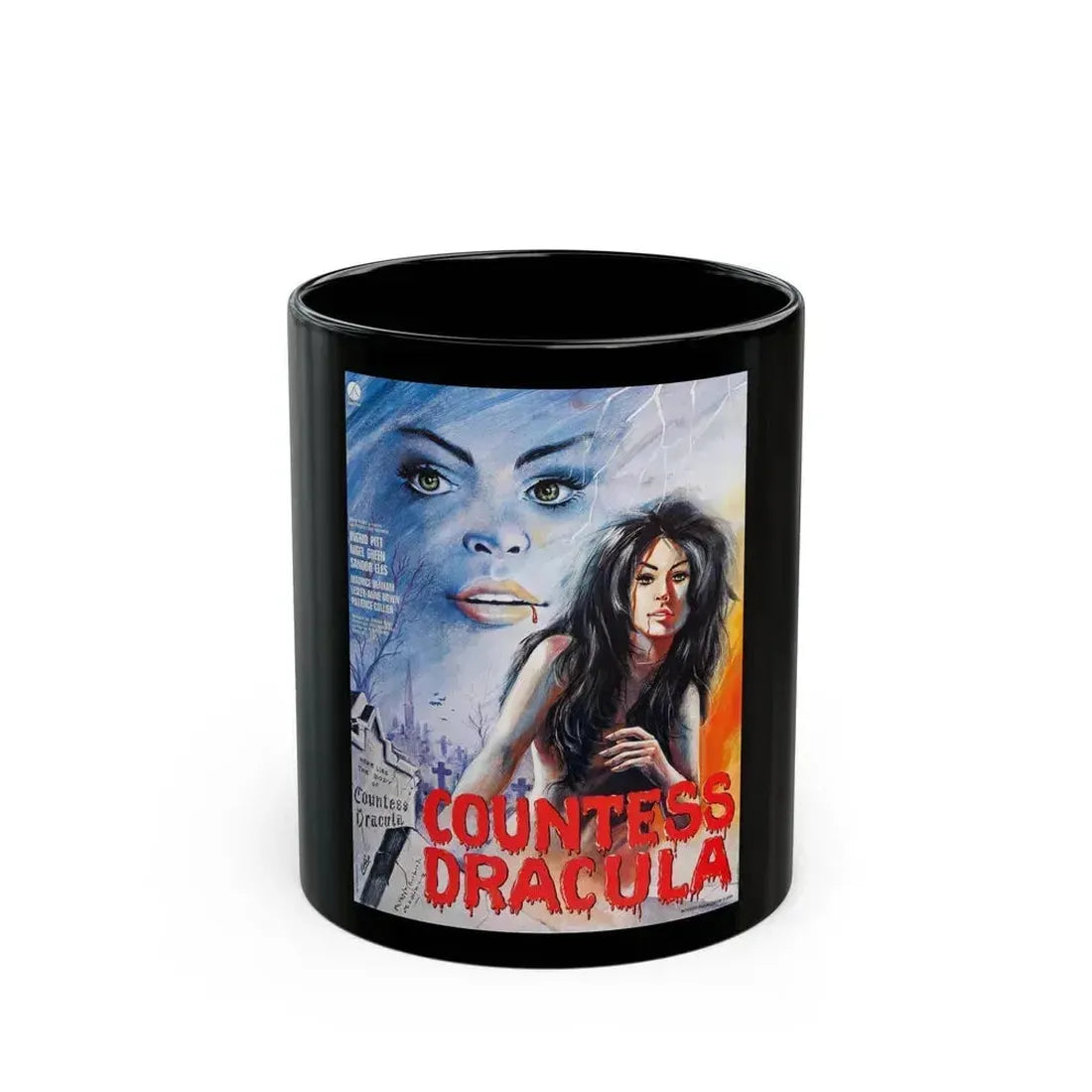 COUNTESS DRACULA (FRENCH) 1971 Movie Poster - Black Coffee Mug 11oz - Go Mug Yourself