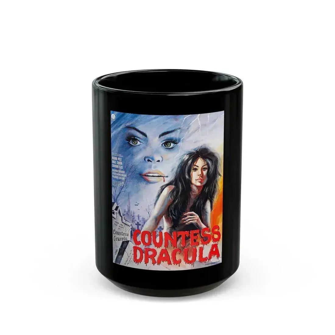 COUNTESS DRACULA (FRENCH) 1971 Movie Poster - Black Coffee Mug 15oz - Go Mug Yourself