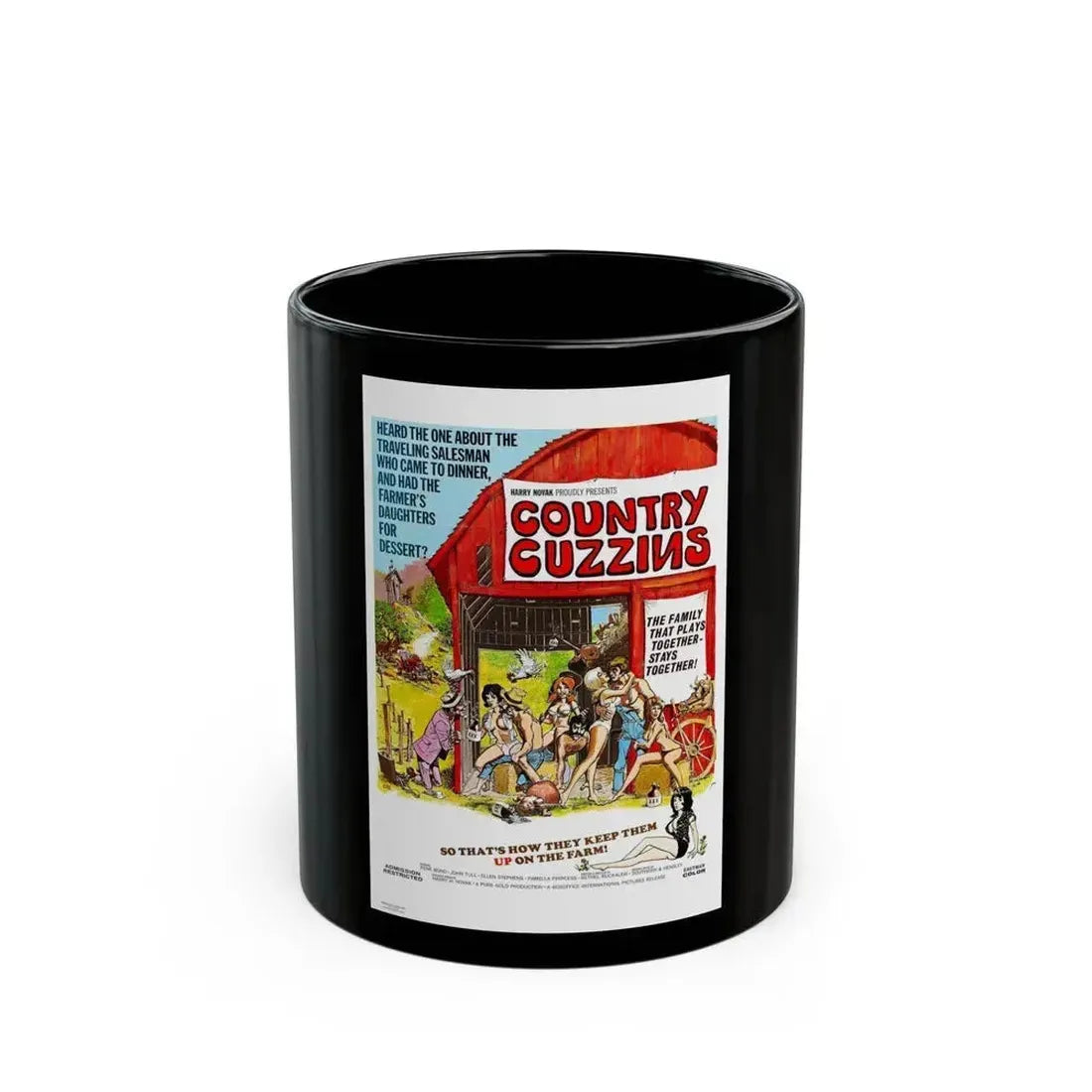 COUNTRY CUZZINS 1972 Movie Poster - Black Coffee Mug 11oz - Go Mug Yourself
