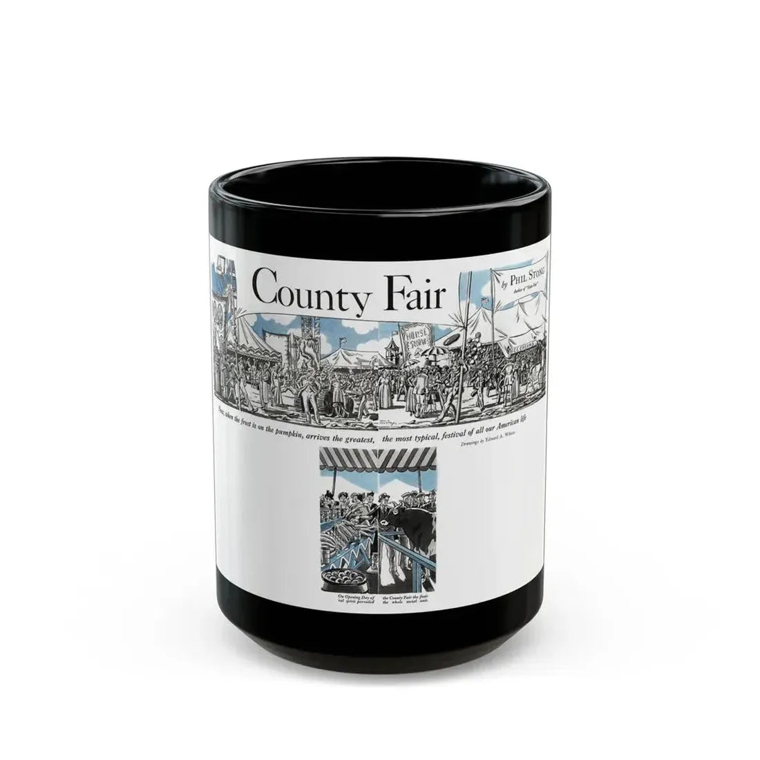 Country Fair, Cosmopolitan, November 1932 - Black Coffee Mug 15oz - Go Mug Yourself