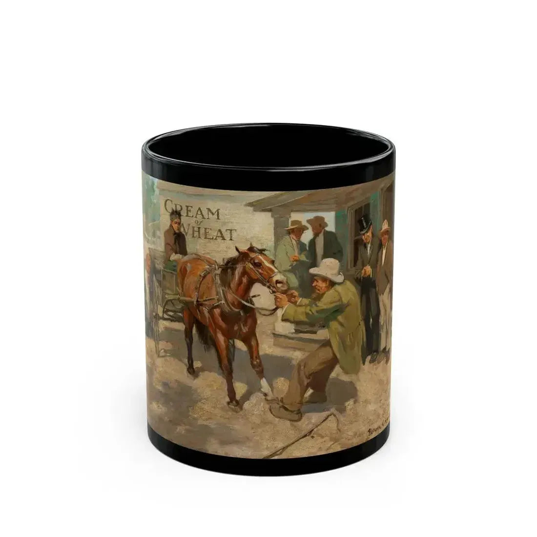Country Life in America, Cream of Wheat ad illustration, 1911 - Black Coffee Mug 11oz - Go Mug Yourself