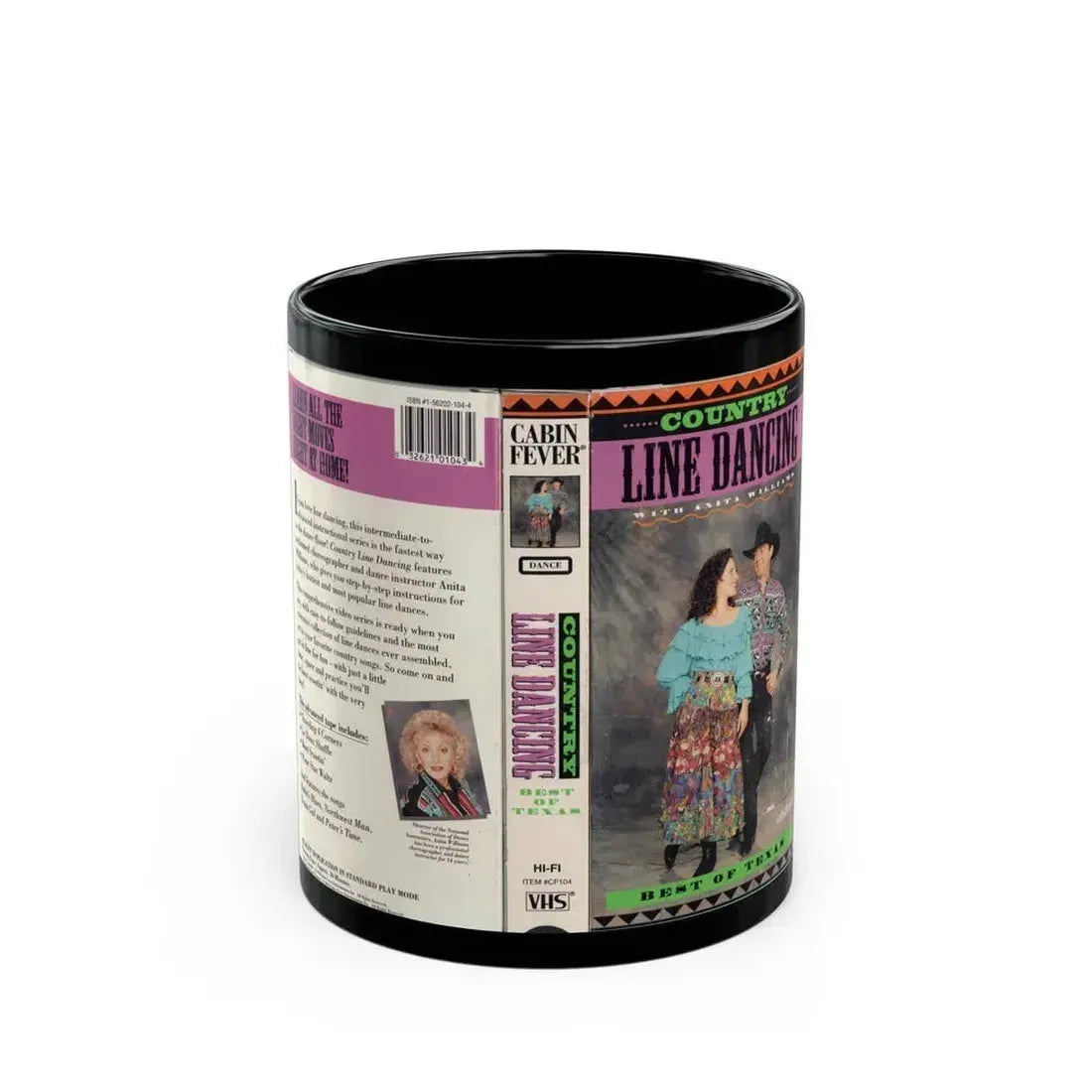 COUNTRY LINE DANCING WITHANITA WILLIAMS (VHS COVER) - Black Coffee Mug 11oz - Go Mug Yourself