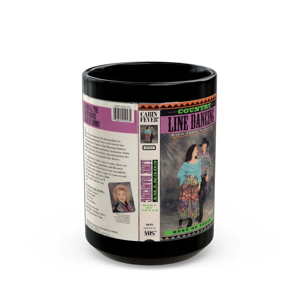 COUNTRY LINE DANCING WITHANITA WILLIAMS (VHS COVER) - Black Coffee Mug-15oz-Go Mug Yourself