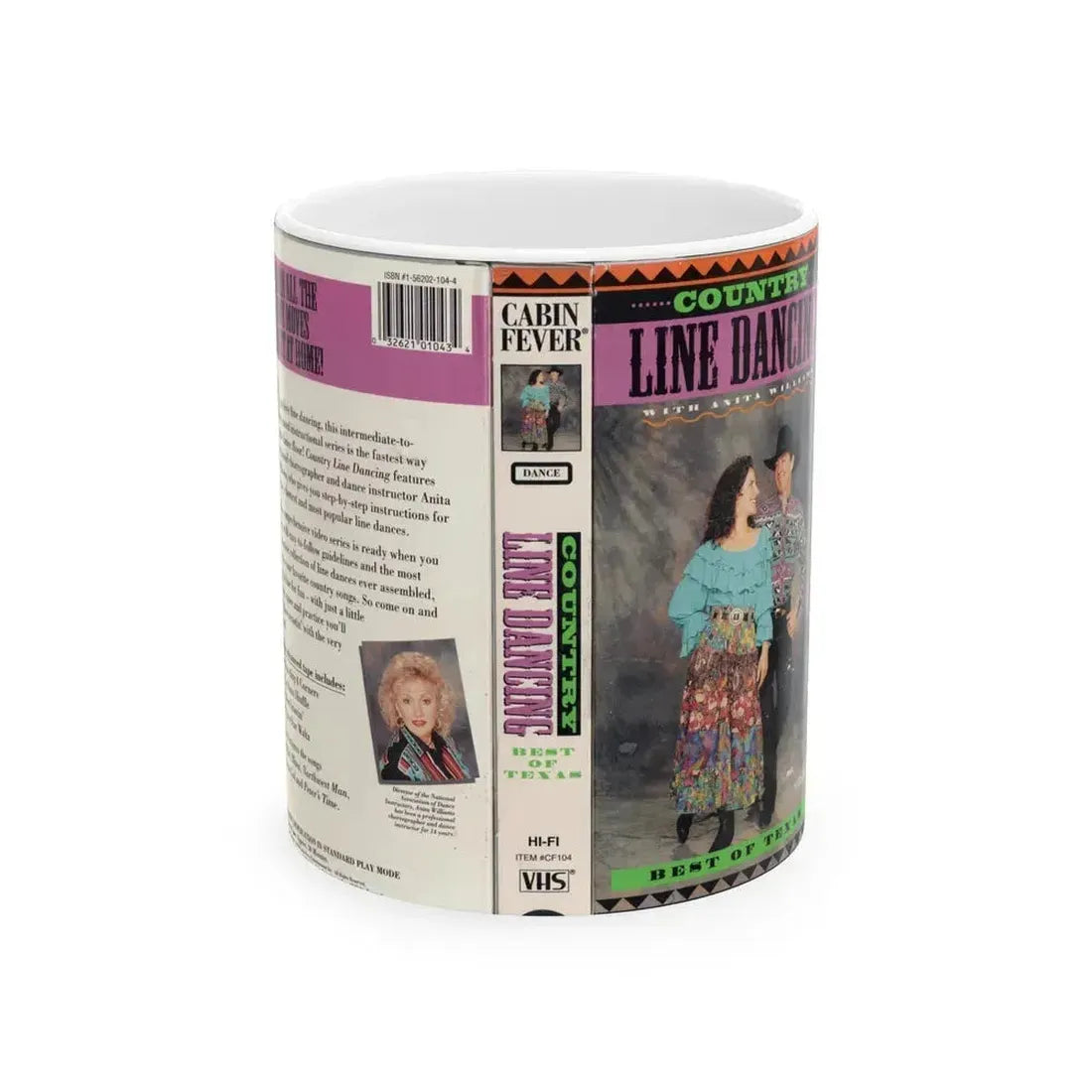 COUNTRY LINE DANCING WITHANITA WILLIAMS (VHS COVER) - White Coffee Mug 11oz - Go Mug Yourself