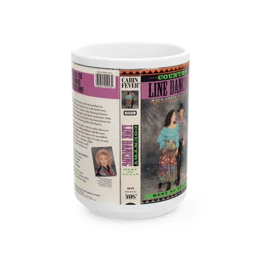 COUNTRY LINE DANCING WITHANITA WILLIAMS (VHS COVER) - White Coffee Mug 15oz - Go Mug Yourself