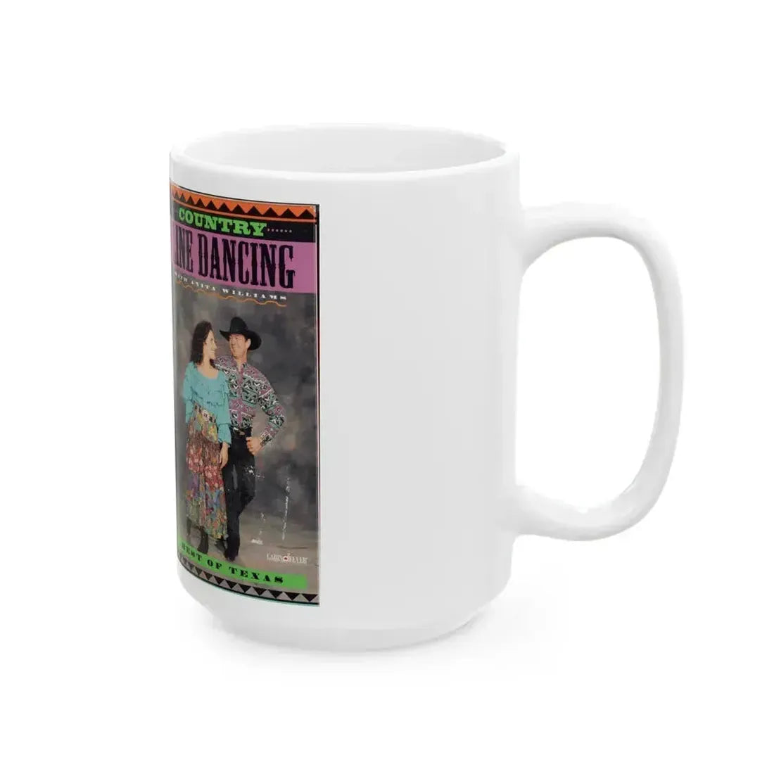 COUNTRY LINE DANCING WITHANITA WILLIAMS (VHS COVER) - White Coffee Mug - Go Mug Yourself