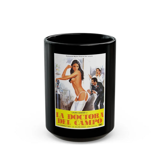 COUNTRY NURSE 1978 Movie Poster - Black Coffee Mug-15oz-Go Mug Yourself