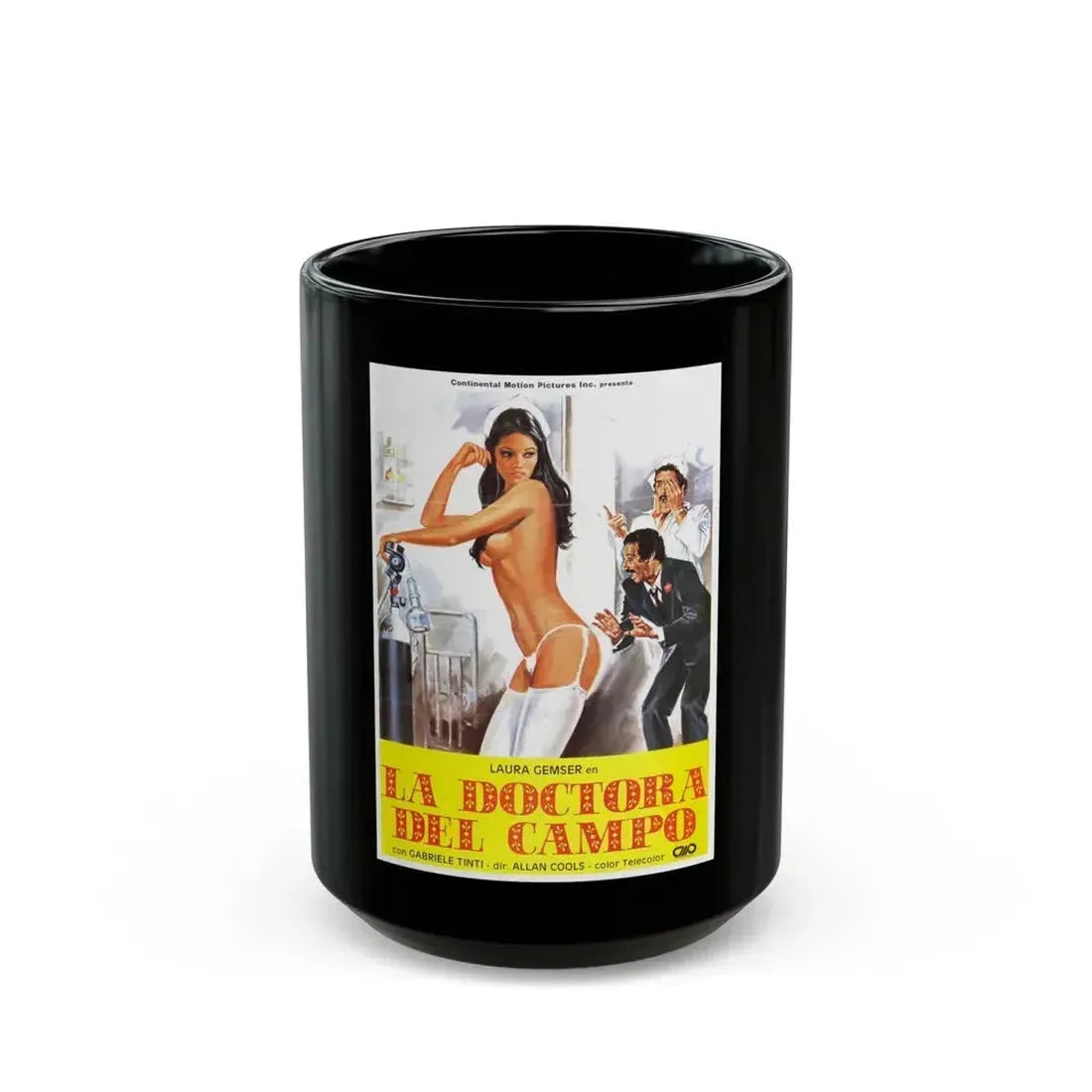 COUNTRY NURSE 1978 Movie Poster - Black Coffee Mug 15oz - Go Mug Yourself