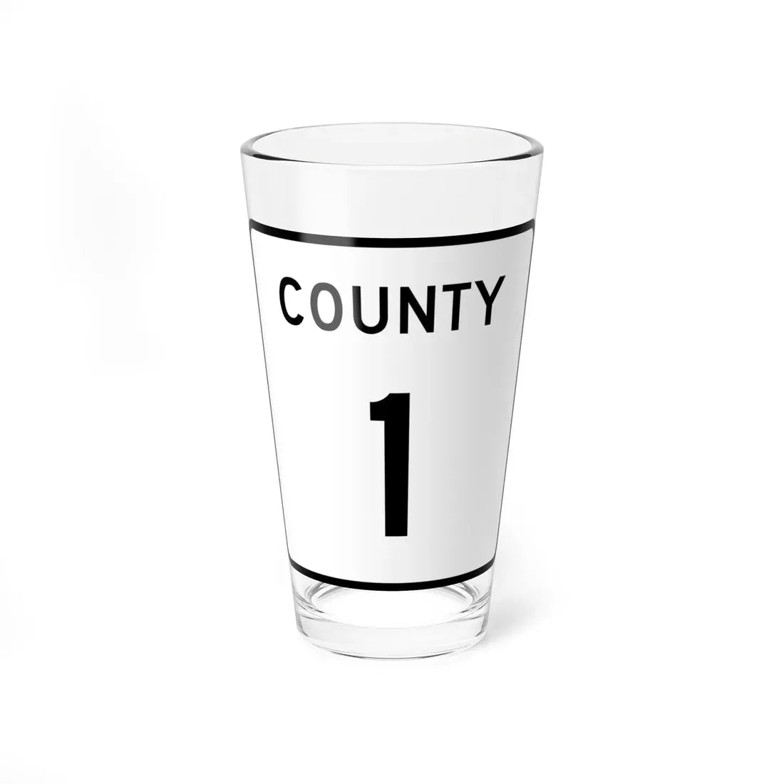 County 1 square (Minnesota) (Road Sign) Pint Glass 16oz 16oz - Go Mug Yourself