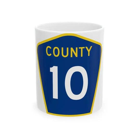 County 10 MN (Minnesota) (Road Sign) White Coffee Mug 11oz - Go Mug Yourself