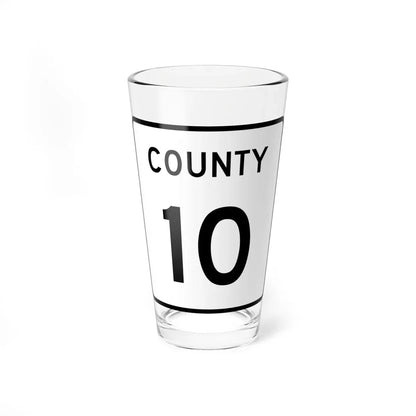 County 10 square (Minnesota) (Road Sign) Pint Glass 16oz 16oz - Go Mug Yourself