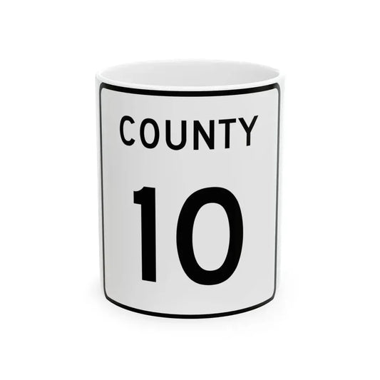 County 10 square (Minnesota) (Road Sign) White Coffee Mug 11oz - Go Mug Yourself