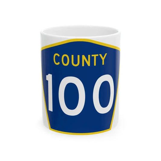 County 100 MN (Minnesota) (Road Sign) White Coffee Mug 11oz - Go Mug Yourself