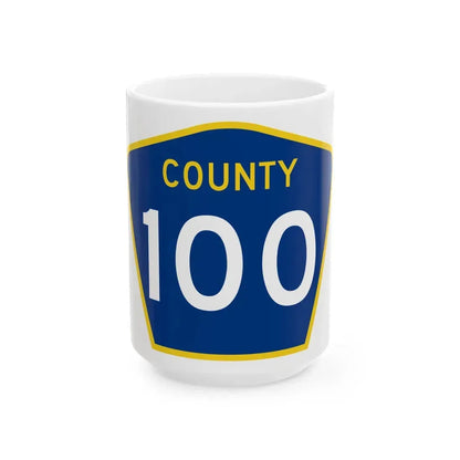 County 100 MN (Minnesota) (Road Sign) White Coffee Mug 15oz - Go Mug Yourself