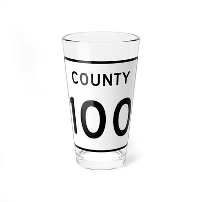 County 100 square (Minnesota) (Road Sign) Pint Glass 16oz 16oz - Go Mug Yourself