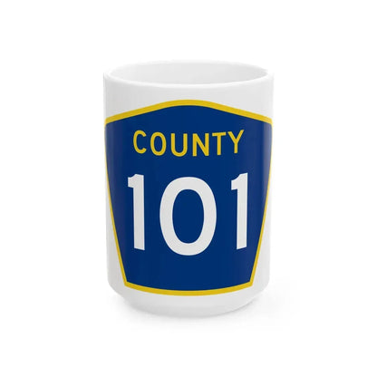County 101 MN (Minnesota) (Road Sign) White Coffee Mug 15oz - Go Mug Yourself