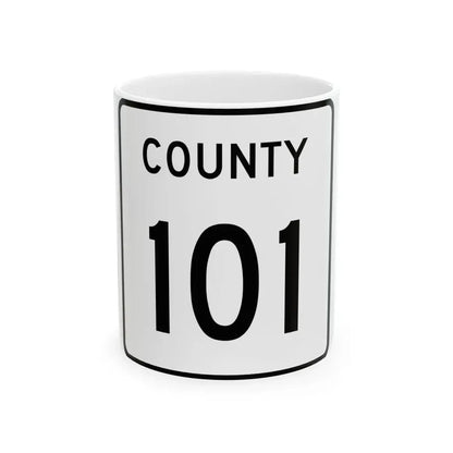 County 101 square (Minnesota) (Road Sign) White Coffee Mug 11oz - Go Mug Yourself
