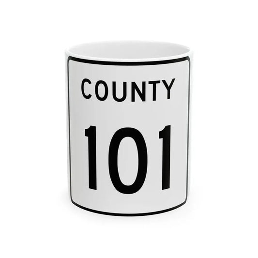 County 101 square (Minnesota) (Road Sign) White Coffee Mug 11oz - Go Mug Yourself