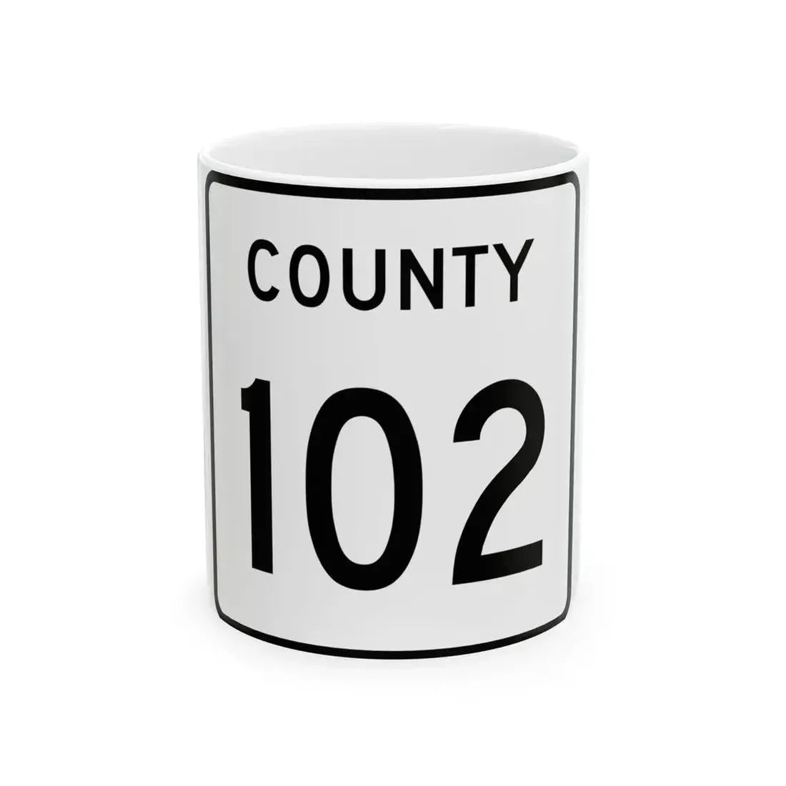 County 102 square (Minnesota) (Road Sign) White Coffee Mug 11oz - Go Mug Yourself