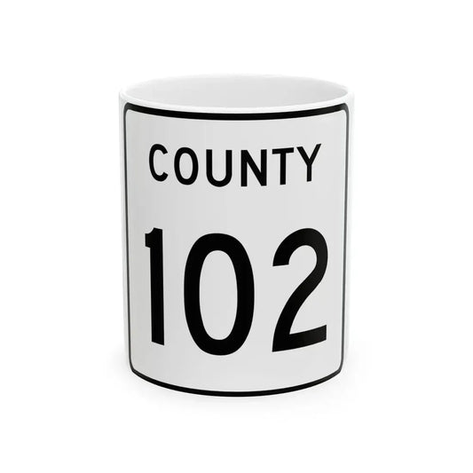 County 102 square (Minnesota) (Road Sign) White Coffee Mug 11oz - Go Mug Yourself