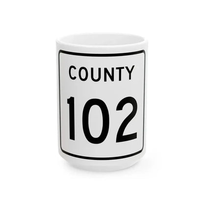 County 102 square (Minnesota) (Road Sign) White Coffee Mug 15oz - Go Mug Yourself