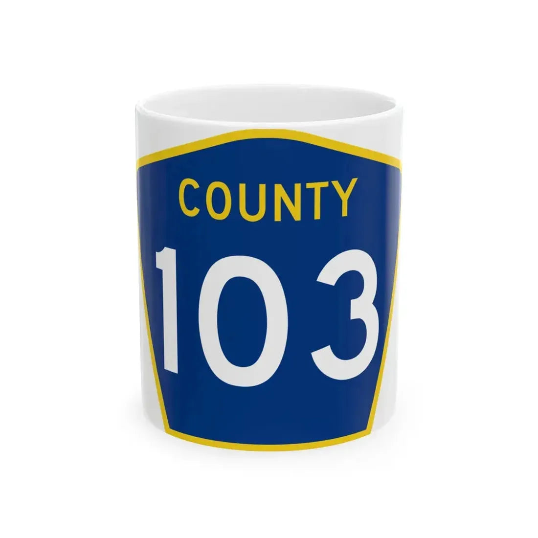 County 103 MN (Minnesota) (Road Sign) White Coffee Mug 11oz - Go Mug Yourself