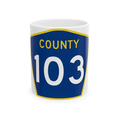 County 103 MN (Minnesota) (Road Sign) White Coffee Mug 11oz - Go Mug Yourself