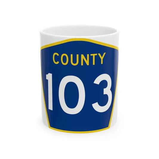 County 103 MN (Minnesota) (Road Sign) White Coffee Mug 11oz - Go Mug Yourself