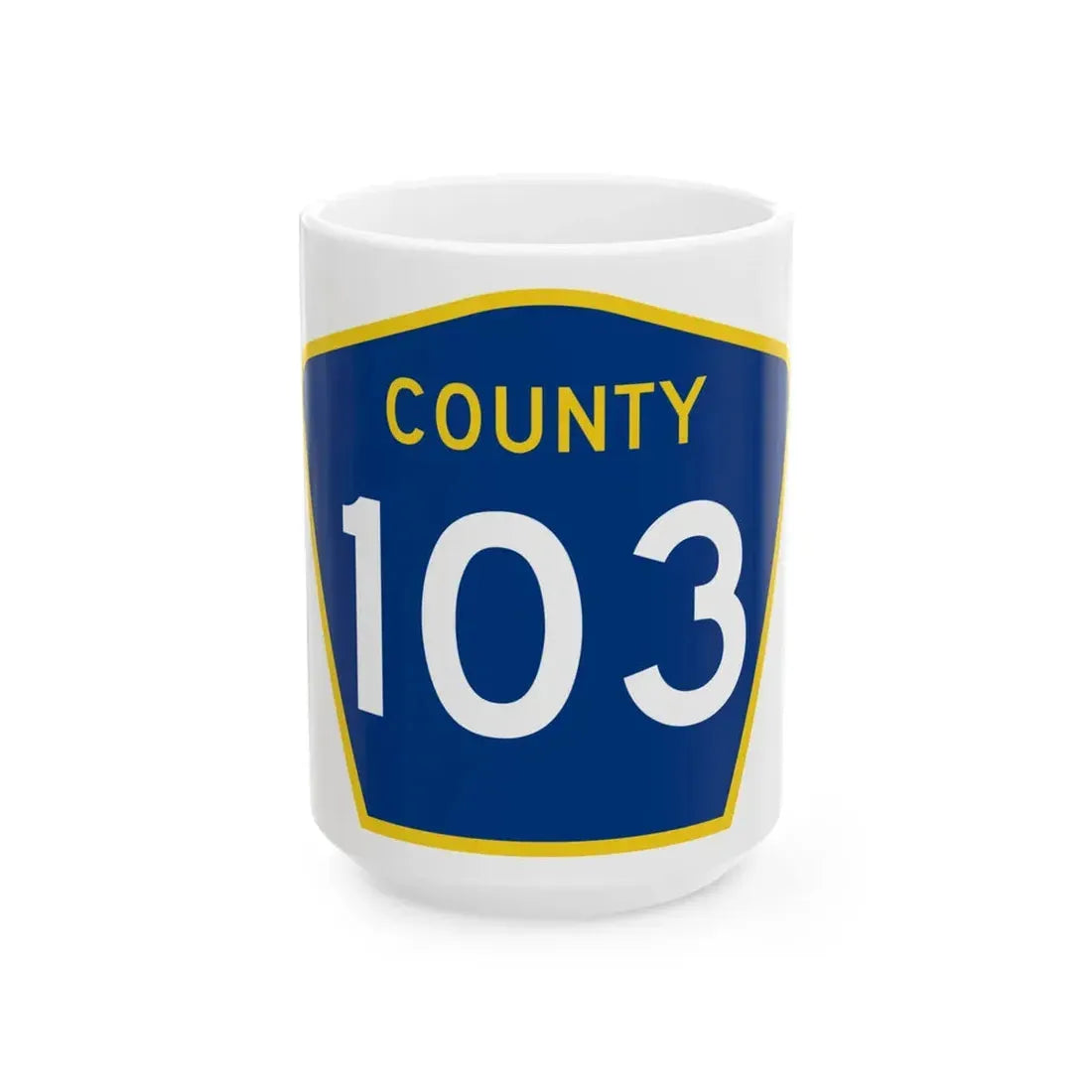 County 103 MN (Minnesota) (Road Sign) White Coffee Mug 15oz - Go Mug Yourself