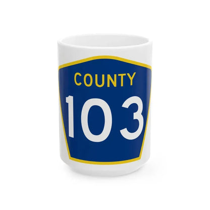 County 103 MN (Minnesota) (Road Sign) White Coffee Mug 15oz - Go Mug Yourself