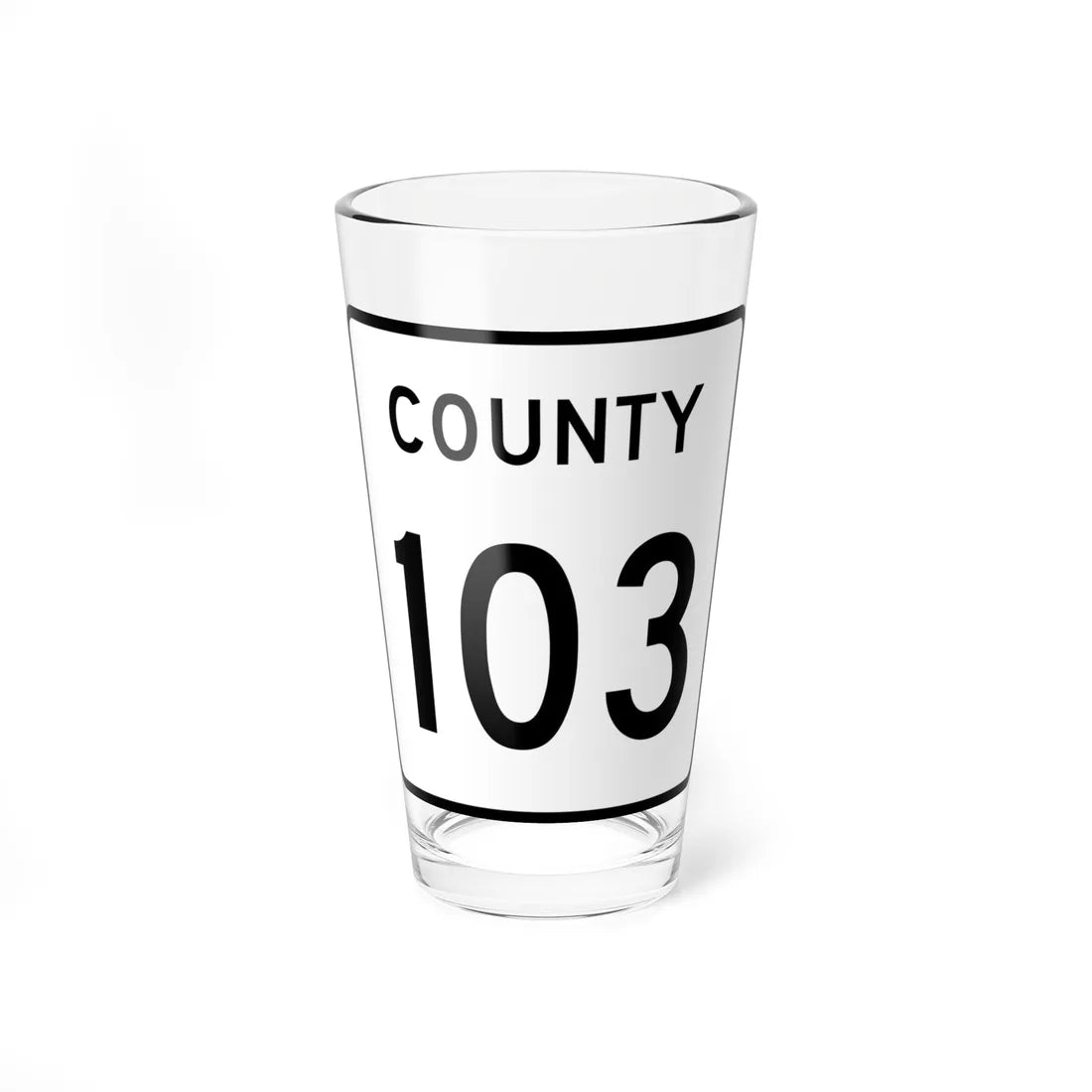 County 103 square (Minnesota) (Road Sign) Pint Glass 16oz 16oz - Go Mug Yourself