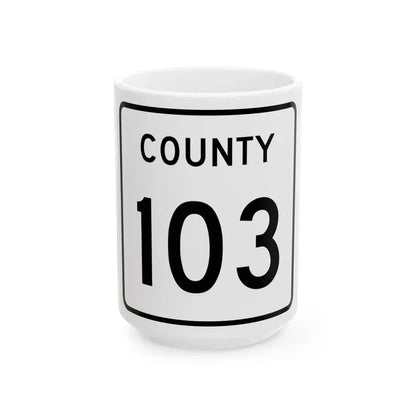 County 103 square (Minnesota) (Road Sign) White Coffee Mug 15oz - Go Mug Yourself