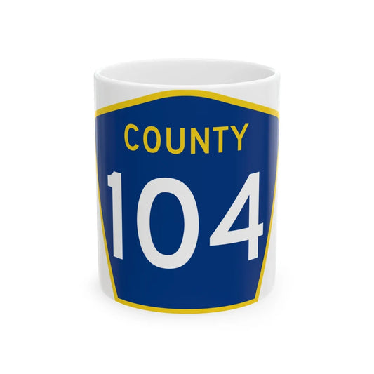 County 104 MN (Minnesota) (Road Sign) White Coffee Mug 11oz - Go Mug Yourself