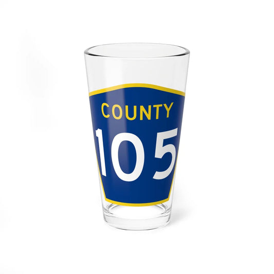 County 105 MN (Minnesota) (Road Sign) Pint Glass 16oz 16oz - Go Mug Yourself