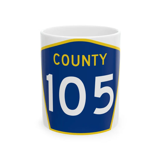 County 105 MN (Minnesota) (Road Sign) White Coffee Mug 11oz - Go Mug Yourself