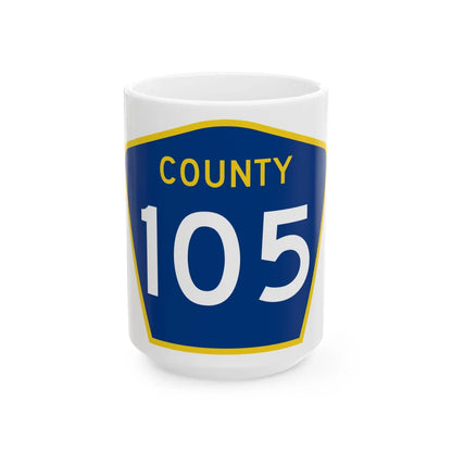 County 105 MN (Minnesota) (Road Sign) White Coffee Mug 15oz - Go Mug Yourself