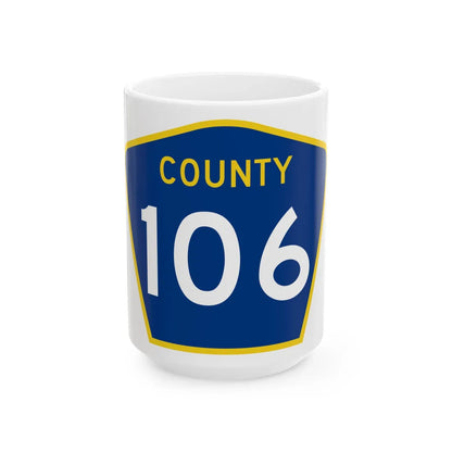 County 106 MN (Minnesota) (Road Sign) White Coffee Mug 15oz - Go Mug Yourself