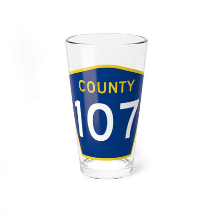 County 107 MN (Minnesota) (Road Sign) Pint Glass 16oz 16oz - Go Mug Yourself