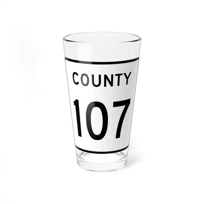County 107 square (Minnesota) (Road Sign) Pint Glass 16oz 16oz - Go Mug Yourself