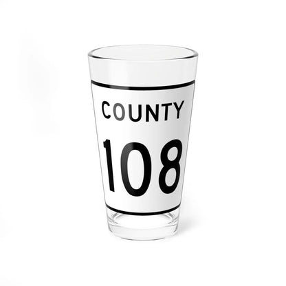 County 108 square (Minnesota) (Road Sign) Pint Glass 16oz 16oz - Go Mug Yourself