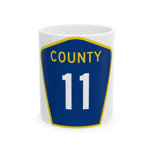 County 11 MN (Minnesota) (Road Sign) White Coffee Mug 11oz - Go Mug Yourself